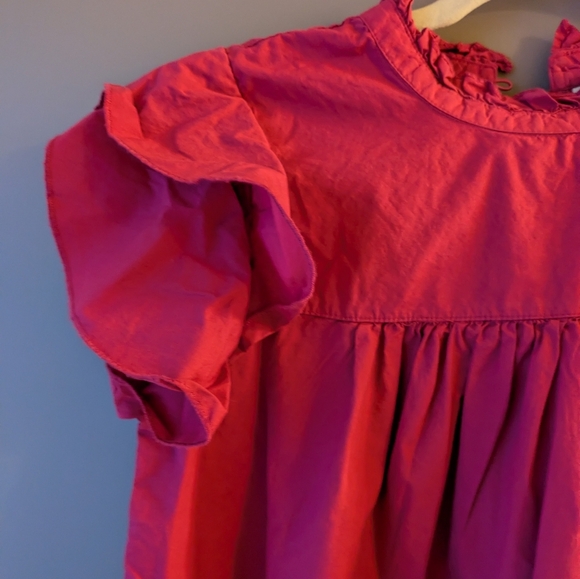 Maeve by Anthropologie pink cotton short sleeve blouse M - Picture 4 of 7